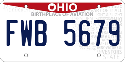 OH license plate FWB5679