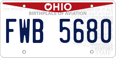 OH license plate FWB5680