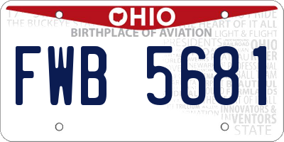 OH license plate FWB5681