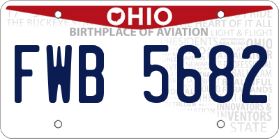 OH license plate FWB5682