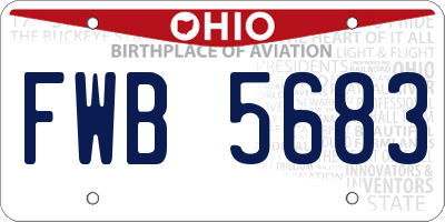 OH license plate FWB5683