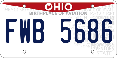 OH license plate FWB5686