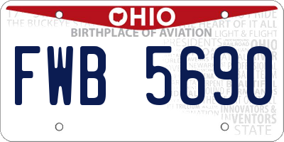 OH license plate FWB5690