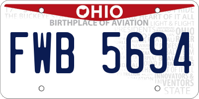 OH license plate FWB5694