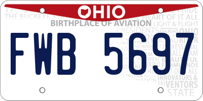 OH license plate FWB5697