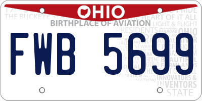 OH license plate FWB5699