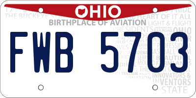 OH license plate FWB5703