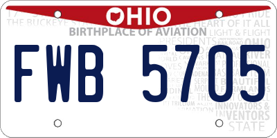 OH license plate FWB5705