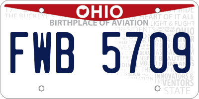 OH license plate FWB5709