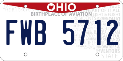 OH license plate FWB5712
