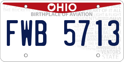OH license plate FWB5713