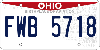 OH license plate FWB5718