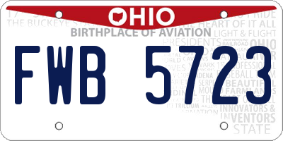 OH license plate FWB5723