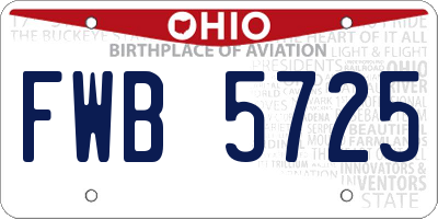 OH license plate FWB5725