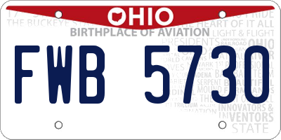 OH license plate FWB5730
