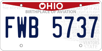 OH license plate FWB5737
