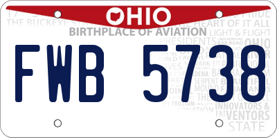 OH license plate FWB5738