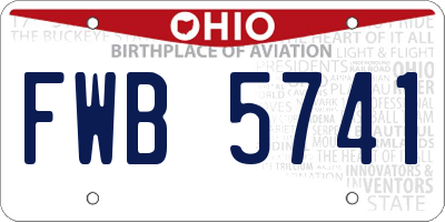 OH license plate FWB5741