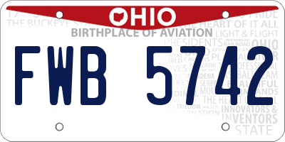 OH license plate FWB5742