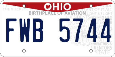 OH license plate FWB5744