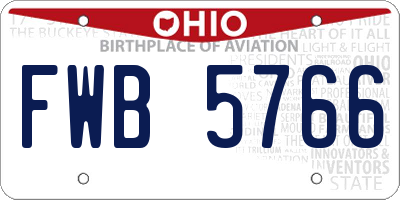 OH license plate FWB5766