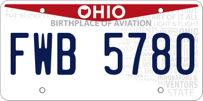 OH license plate FWB5780