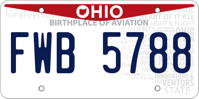 OH license plate FWB5788