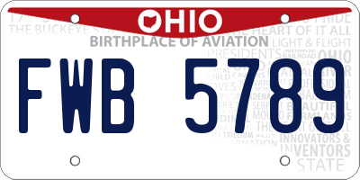 OH license plate FWB5789