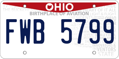 OH license plate FWB5799