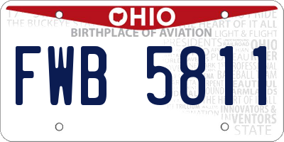 OH license plate FWB5811