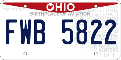 OH license plate FWB5822