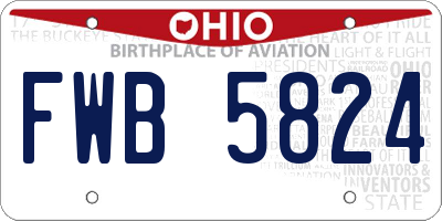 OH license plate FWB5824