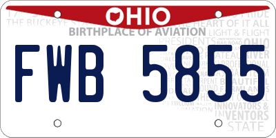 OH license plate FWB5855
