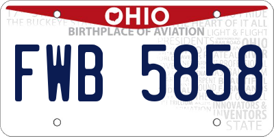 OH license plate FWB5858