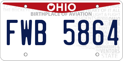 OH license plate FWB5864