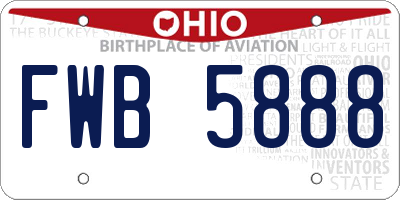 OH license plate FWB5888