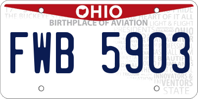 OH license plate FWB5903