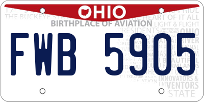 OH license plate FWB5905