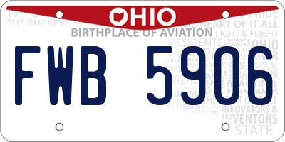 OH license plate FWB5906