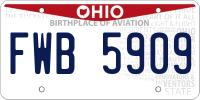 OH license plate FWB5909