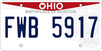 OH license plate FWB5917