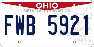 OH license plate FWB5921