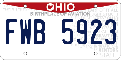 OH license plate FWB5923