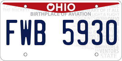 OH license plate FWB5930