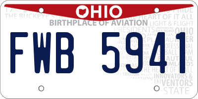 OH license plate FWB5941