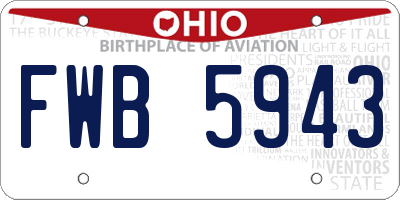 OH license plate FWB5943