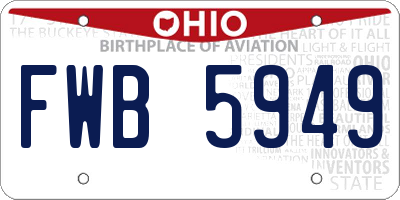 OH license plate FWB5949