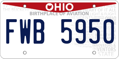 OH license plate FWB5950