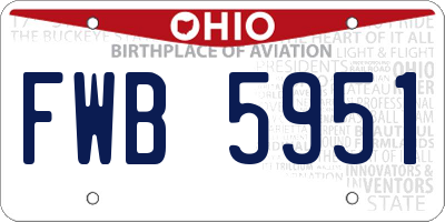 OH license plate FWB5951
