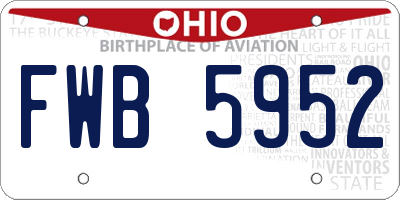 OH license plate FWB5952